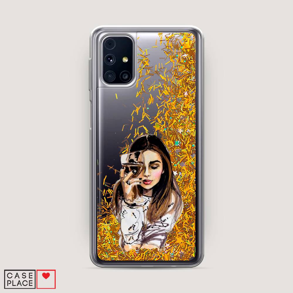 

Чехол Awog на Samsung Galaxy M31s / Самсунг M31s "Девушка с бокалом", Коричневый;прозрачный;бежевый, 2101490-1