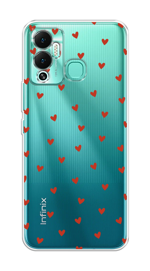 

Чехол на Infinix Hot 12 Play "Red hearts", Красный;прозрачный, 3101750-1