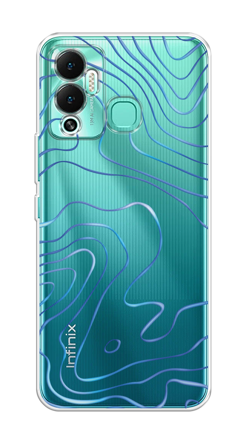 

Чехол на Infinix Hot 12 Play "Blue lines", Прозрачный;синий, 3101750-1
