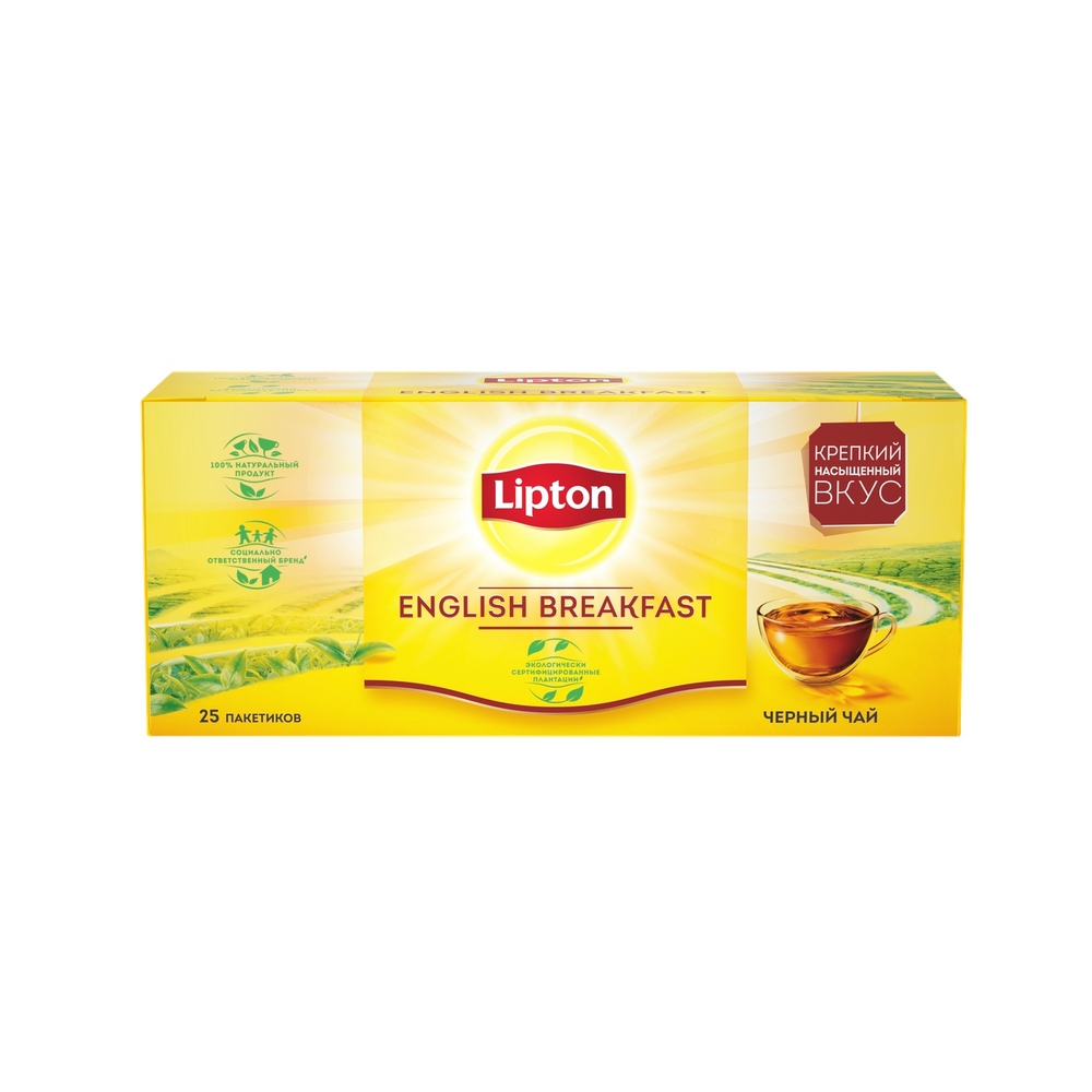 

Чай черный Lipton english breakfast 25 пакетиков