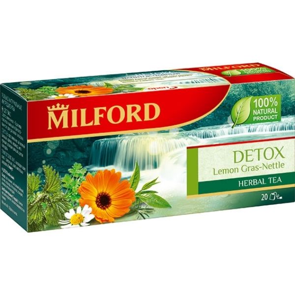 Напиток чайный Milford detox лемонграсс и крапива 20 пакетиков