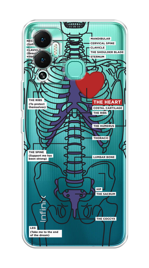 

Чехол на Infinix Hot 12 Play "Скелет человека", Прозрачный;синий;красный, 3101750-1