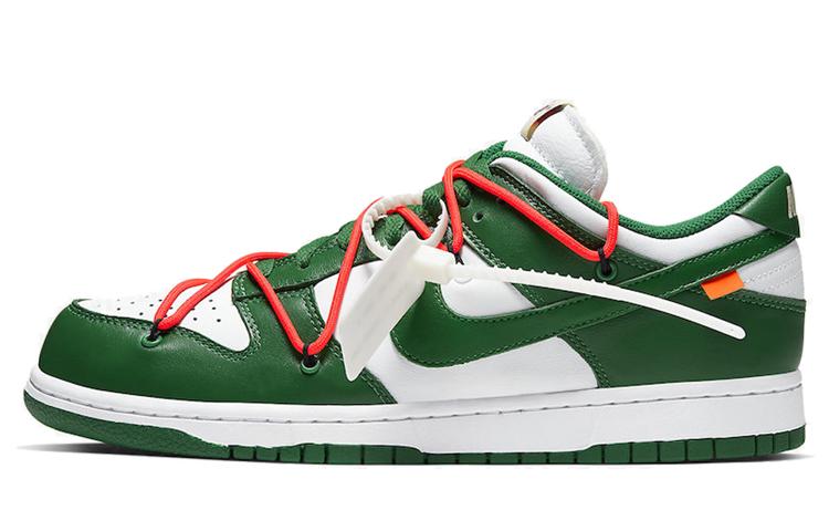 

Кеды унисекс Nike Off-White x Nike Dunk Low LTHR OW зеленые 42 EU, Зеленый, Off-White x Nike Dunk Low LTHR OW