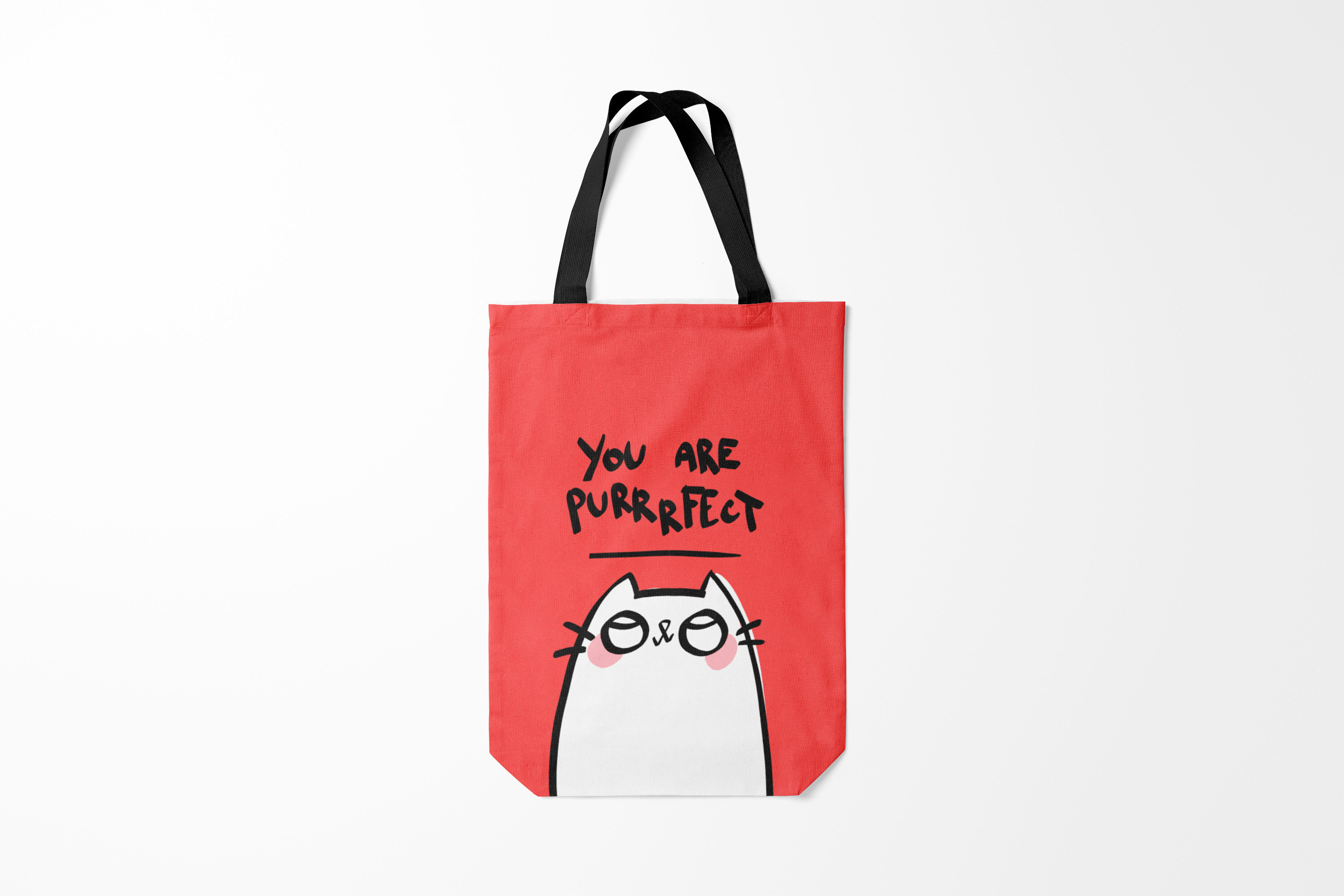 

Сумка шoппер унисекс Burnettie Влюбленным You are Purrrfect, красный, Влюбленным You are Purrrfect
