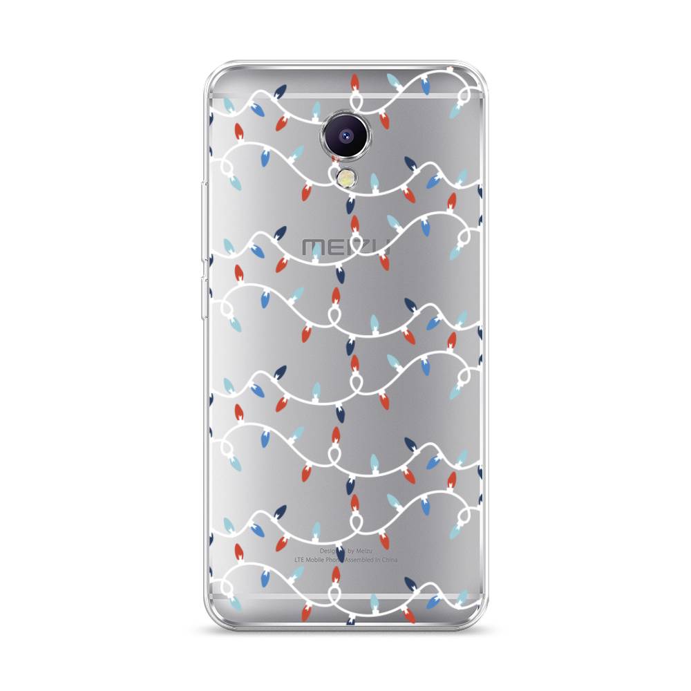 

Чехол на Meizu M5 Note "Разноцветная гирлянда", Белый;красный;синий, 71650-5