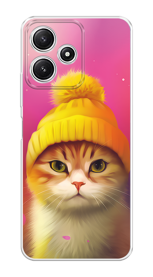 

Чехол на Xiaomi Redmi 12 5G/12R, Poco M6 Pro 5G "Котик в шапочке", Розовый;желтый;бежевый, 319550-1