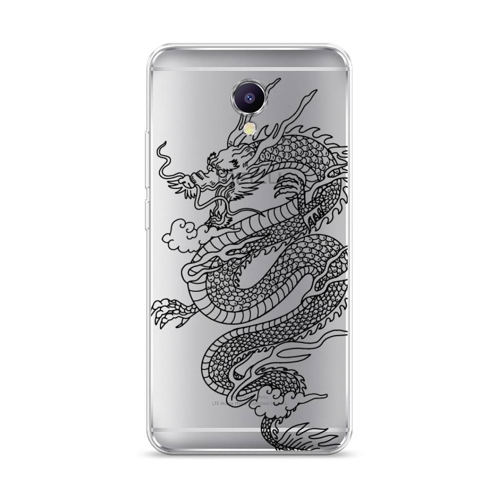 

Чехол на Meizu M5 Note "Большой китайский дракон", Черный;серый, 71650-1