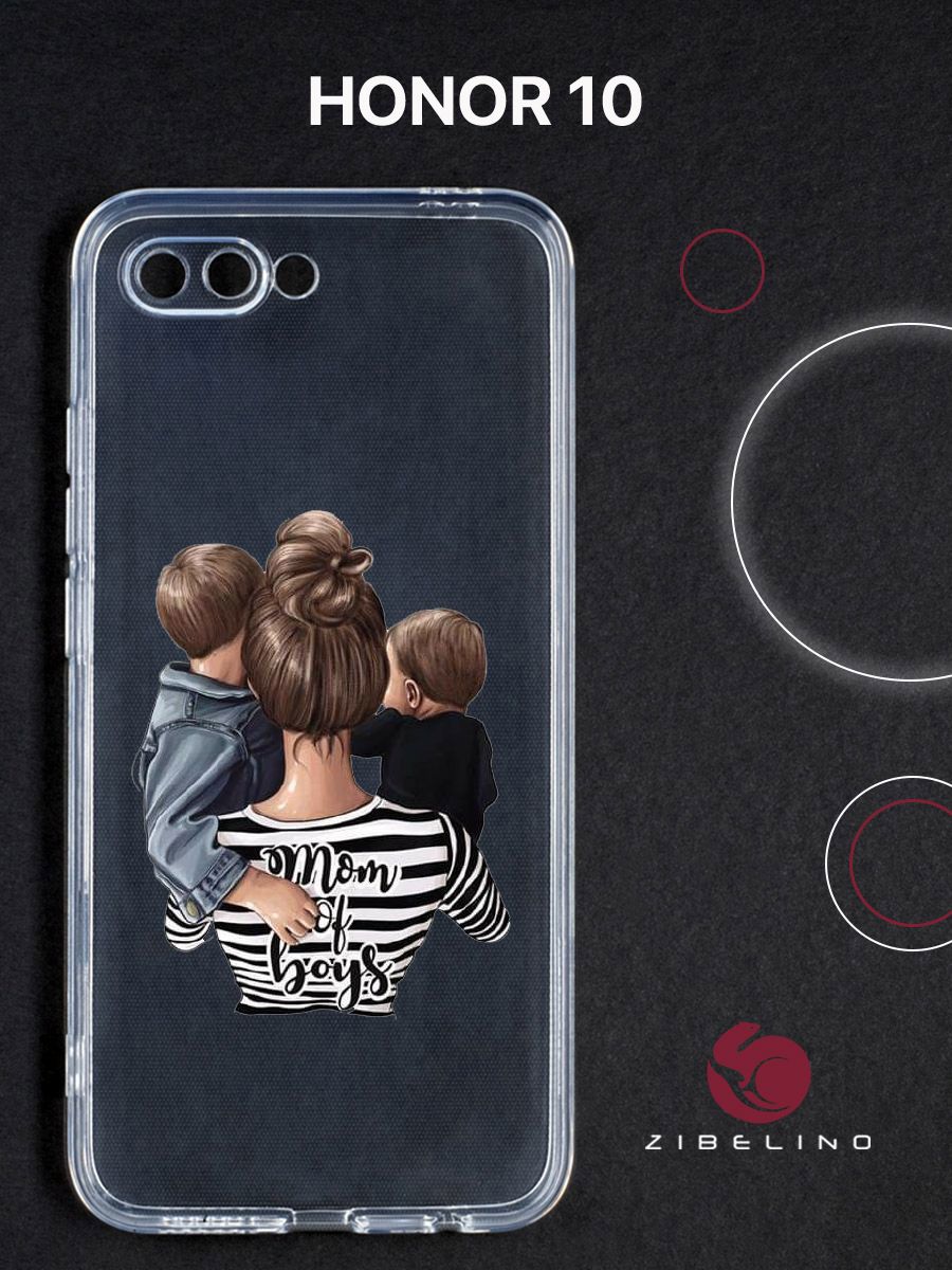 

Чехол для Honor 10 с рисунком, прозрачный, с принтом mom of boys, ZUTCP-HON10