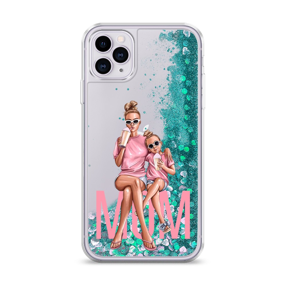 фото Жидкий чехол с блестками "lovely mom" на apple iphone 11 pro max awog