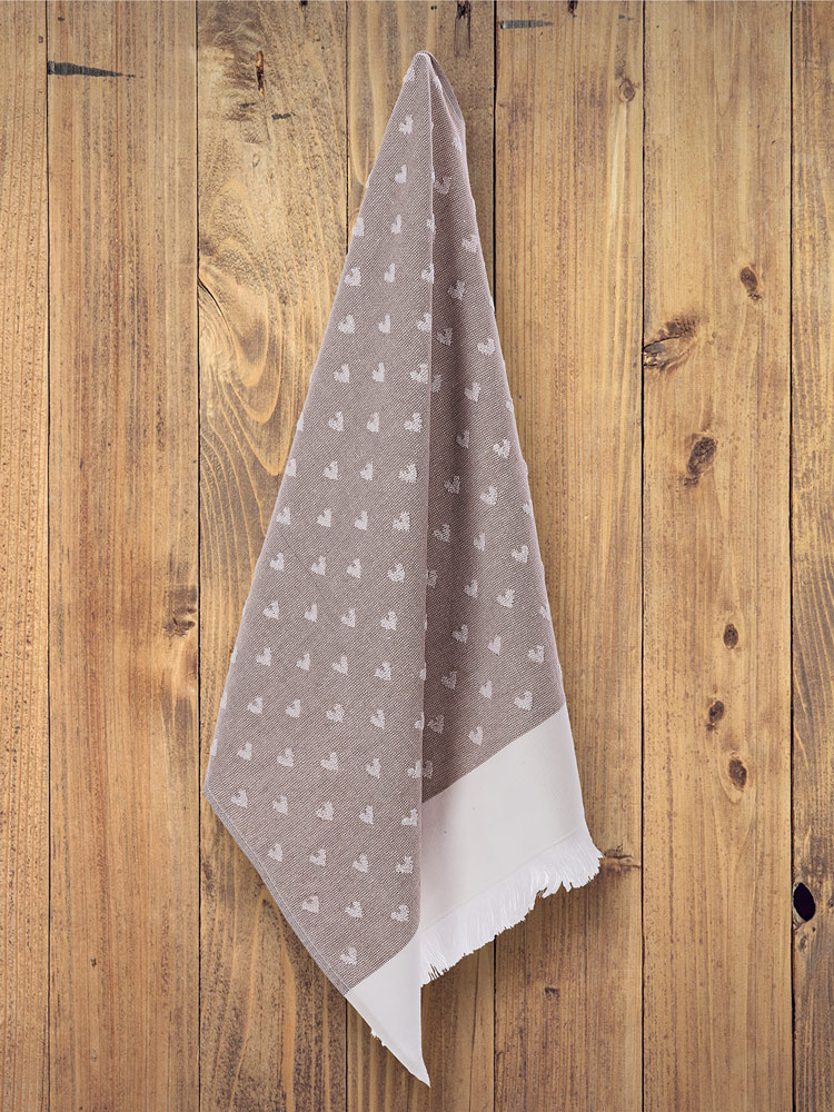 

Полотенце кухонное Tivolyo Home HEARTS бежевый 50X70 см 1 шт, 50X70