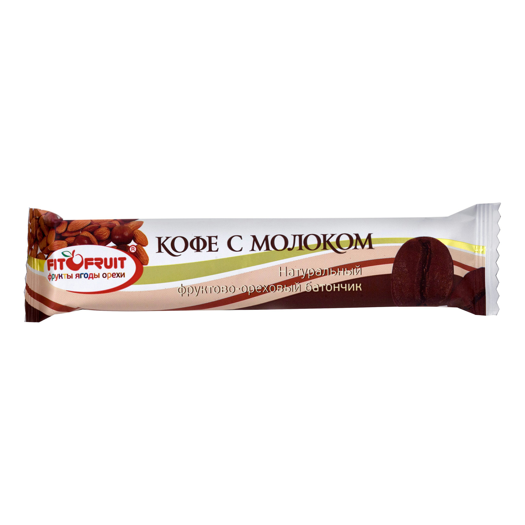 

Конфеты фруктово-ореховые Fitofruit батончик кофе с молоком 55 г