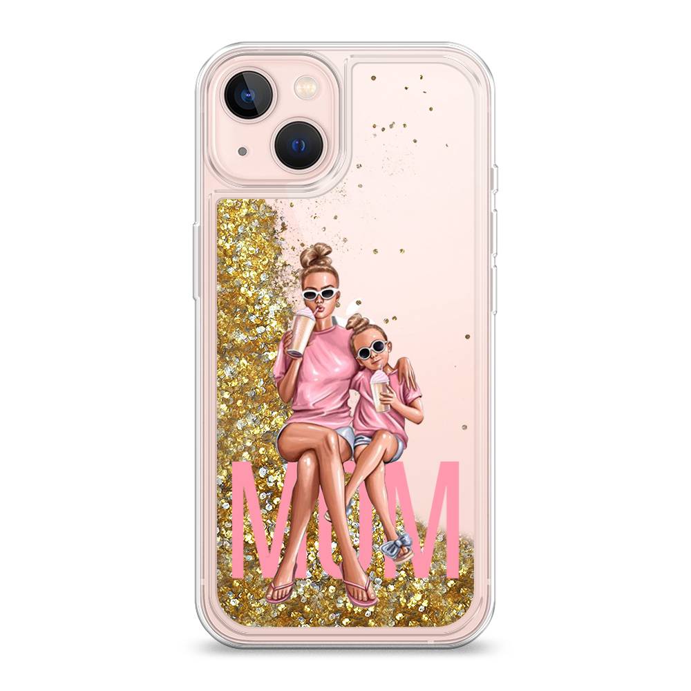 

Жидкий чехол с блестками "Lovely mom" на Apple iPhone 13, 14290-1