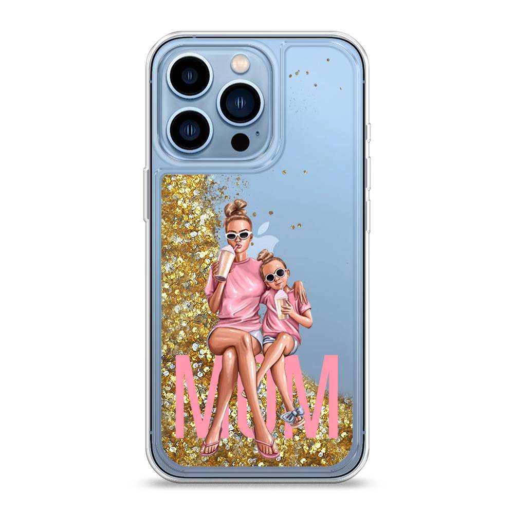 

Жидкий чехол с блестками "Lovely mom" на Apple iPhone 13 Pro, 14390-1