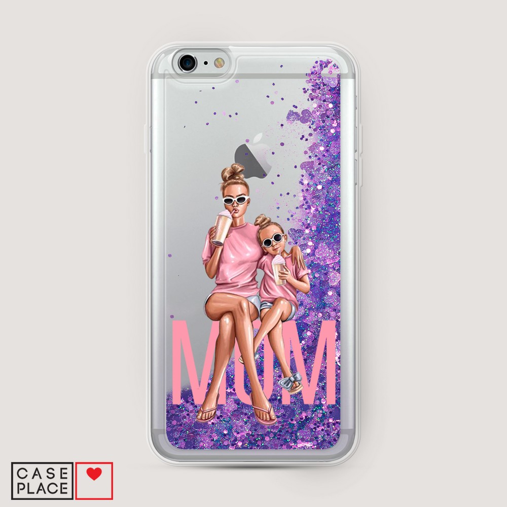 

Жидкий чехол с блестками "Lovely mom" на Apple iPhone 6 Plus, 10592-1