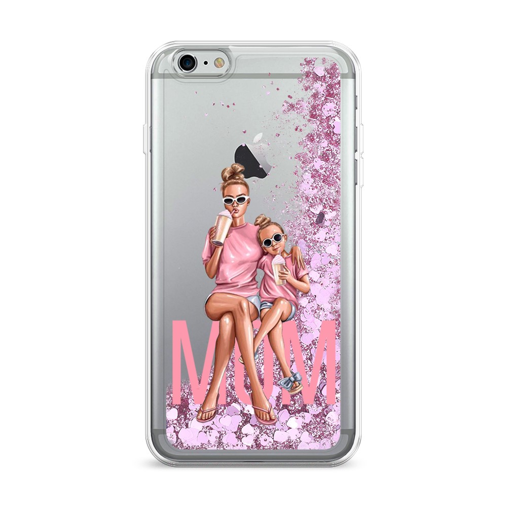 

Жидкий чехол с блестками "Lovely mom" на Apple iPhone 6 Plus, 10594-1