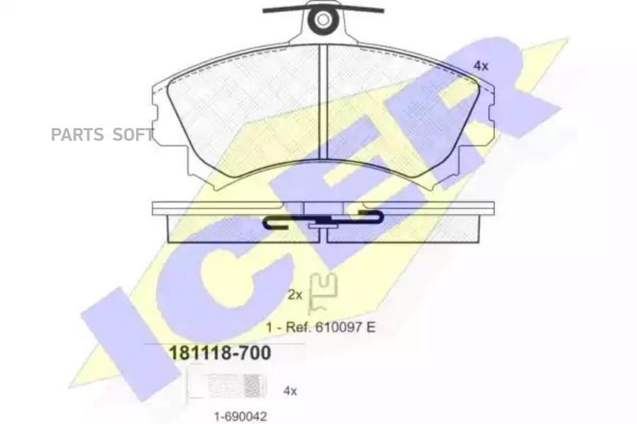 

Колодки Передние Mitsubishi Colt Icer 181118-700 Icer арт. 181118-700