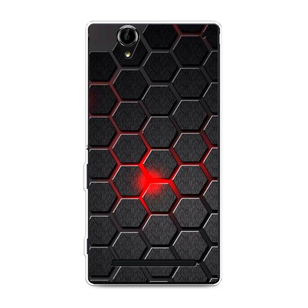 

Чехол на Sony Xperia T2 Ultra "Соты красные", Красный;черный;серый, 50950-3