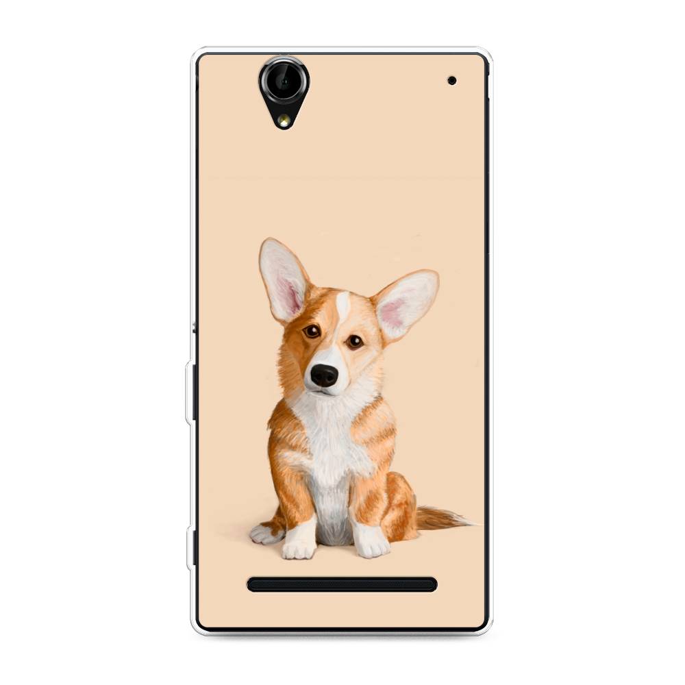 

Чехол на Sony Xperia T2 Ultra "Грустный Корги", Коричневый;бежевый, 50950-1