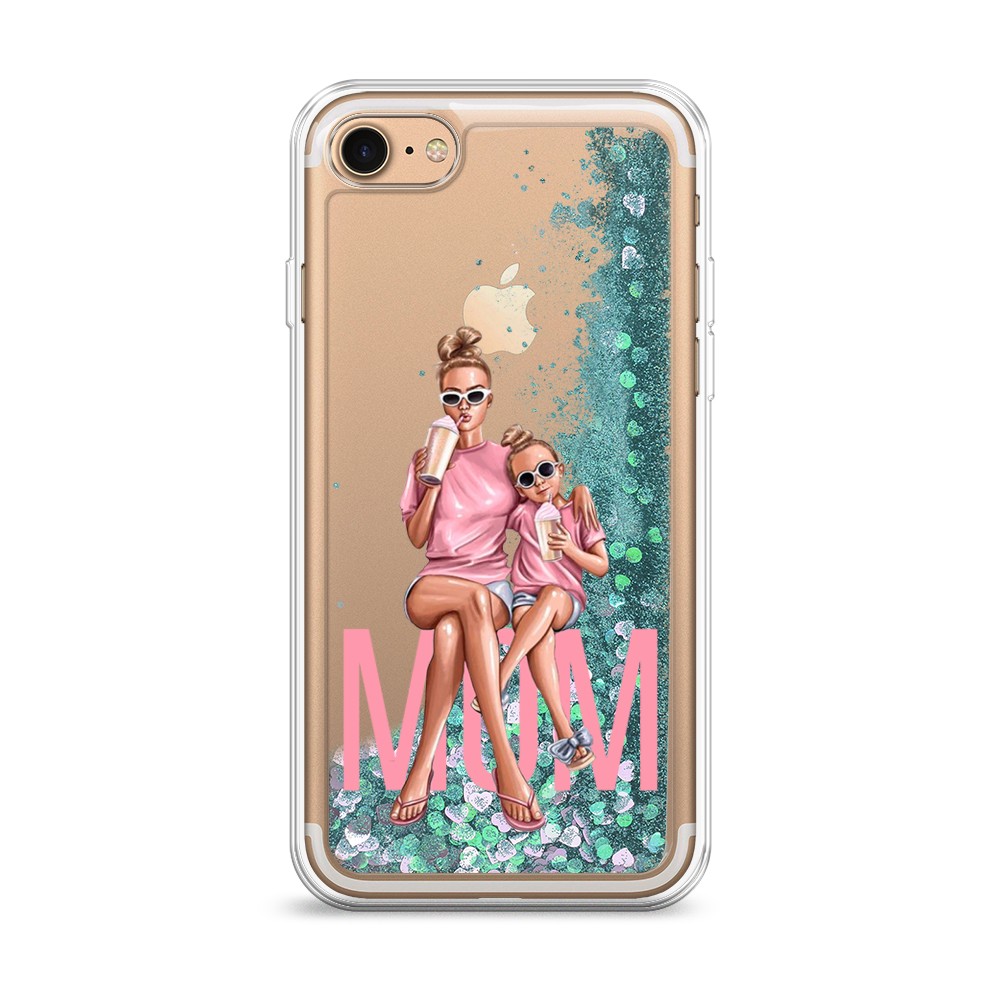 

Жидкий чехол с блестками "Lovely mom" на Apple iPhone 8, 10895-1