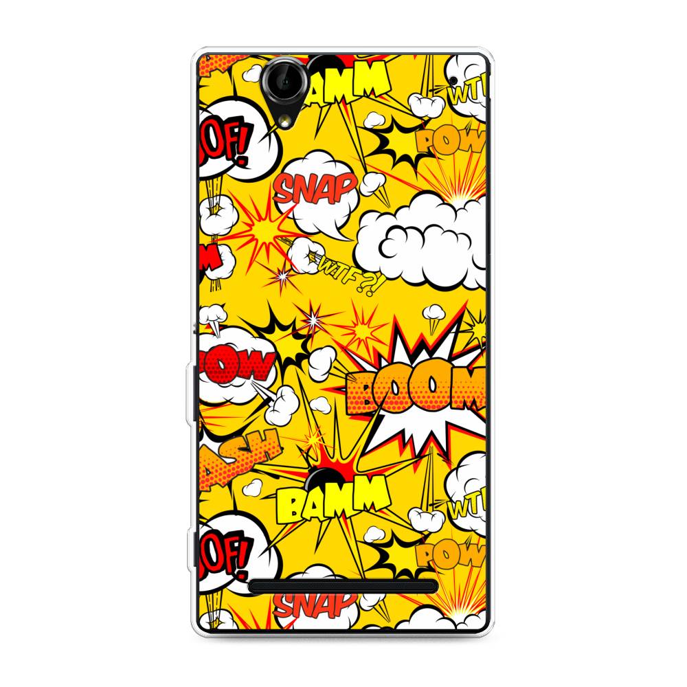 

Чехол на Sony Xperia T2 Ultra "Поп Арт эффекты", Желтый;белый;оранжевый, 50950-6