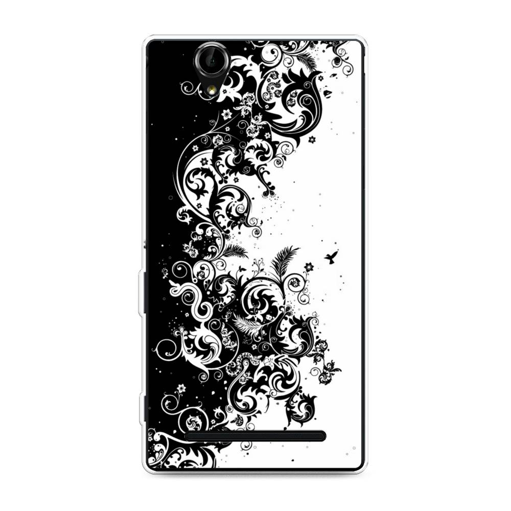 

Чехол на Sony Xperia T2 Ultra "Черно белый узор", Белый;черный;серый, 50950-3