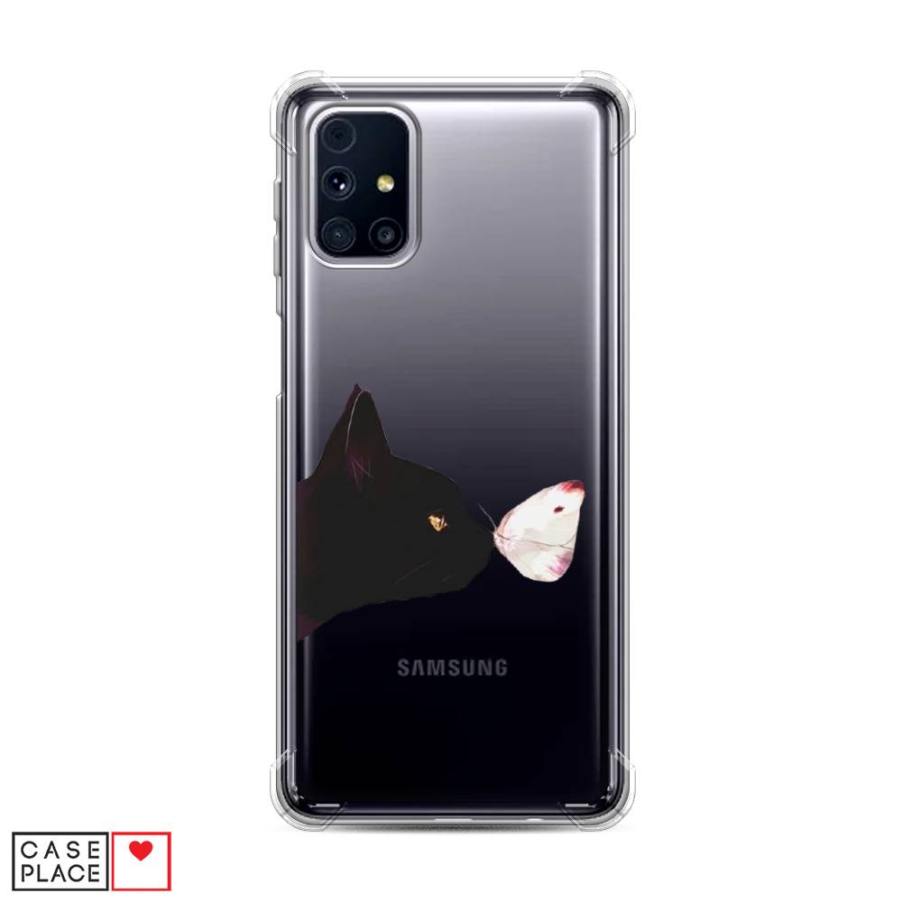 фото Чехол awog "черный кот и бабочка" для samsung galaxy m31s