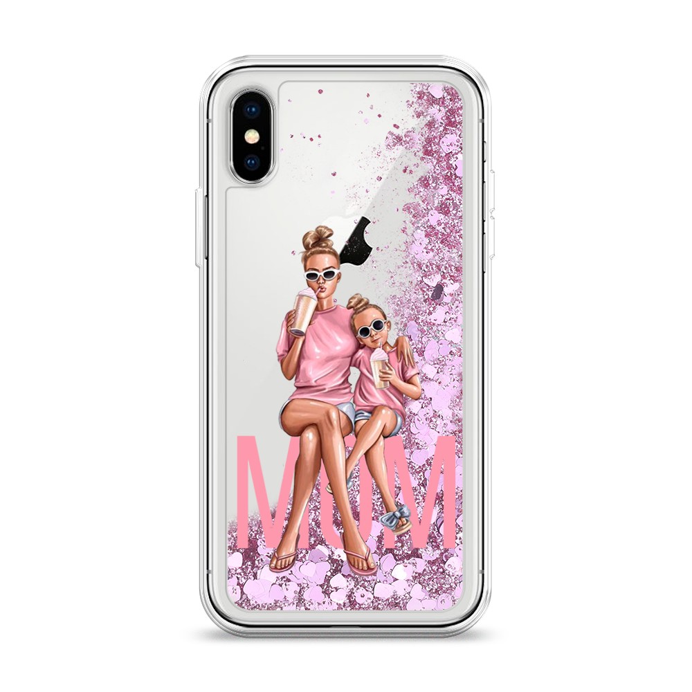 

Жидкий чехол с блестками "Lovely mom" на Apple iPhone X (10), 11094-1