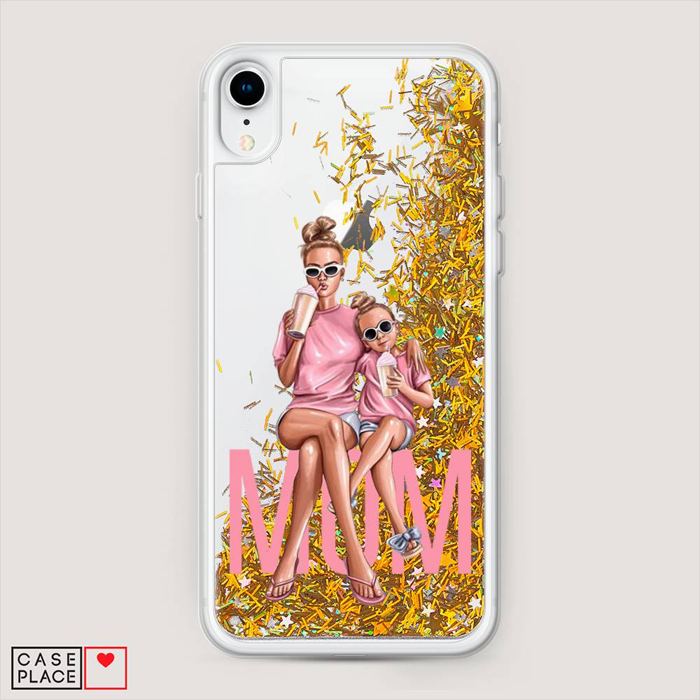 

Жидкий чехол с блестками "Lovely mom" на Apple iPhone XR (10R), 12090-1