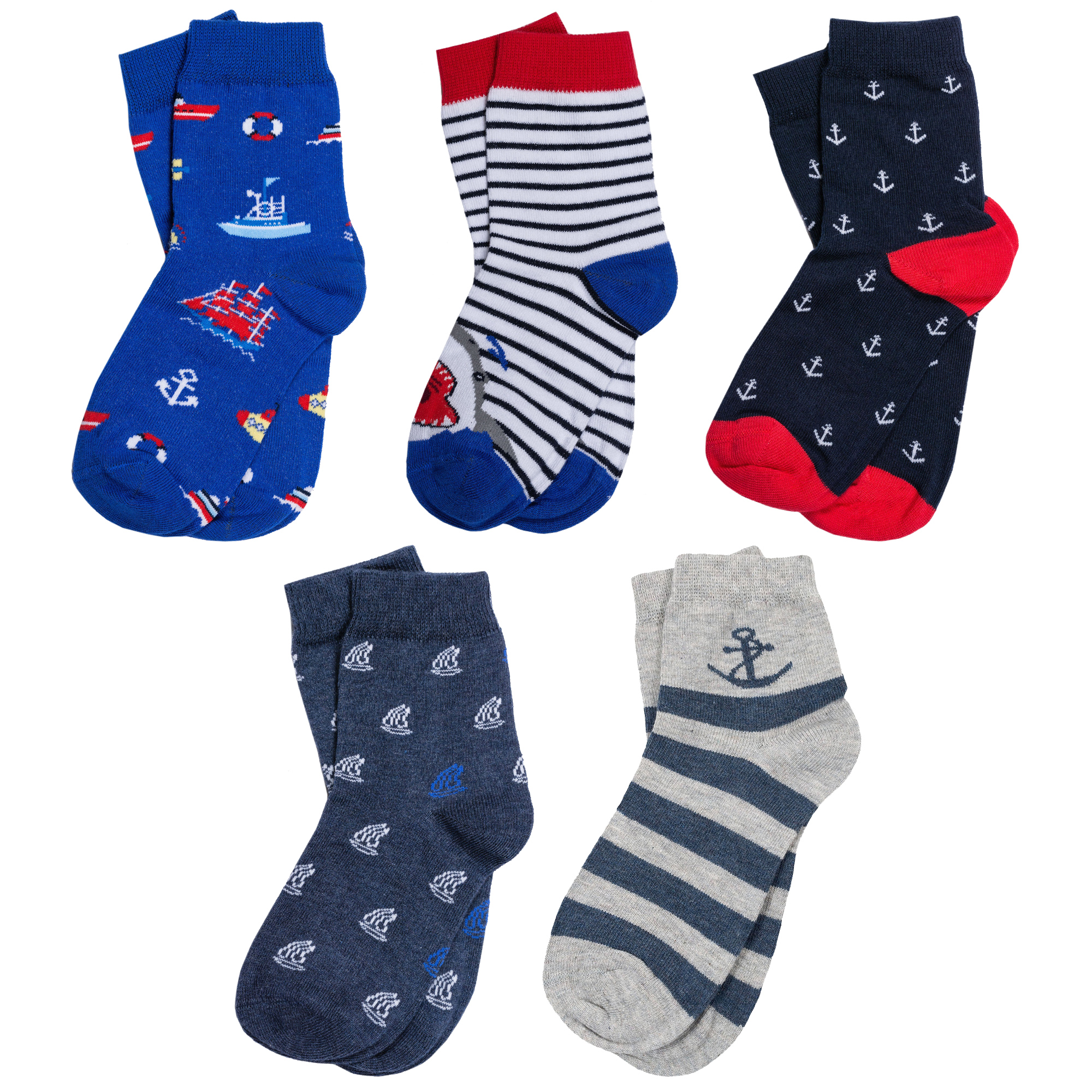 

Носки детские Rusocks 5-Д-43 цв. белый; синий; серый р. 16-18, 5-Д-43