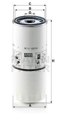 

Фильтр масляный двигателя MANN-FILTER W11102/34, фильтр масляный двигателя W11102/34