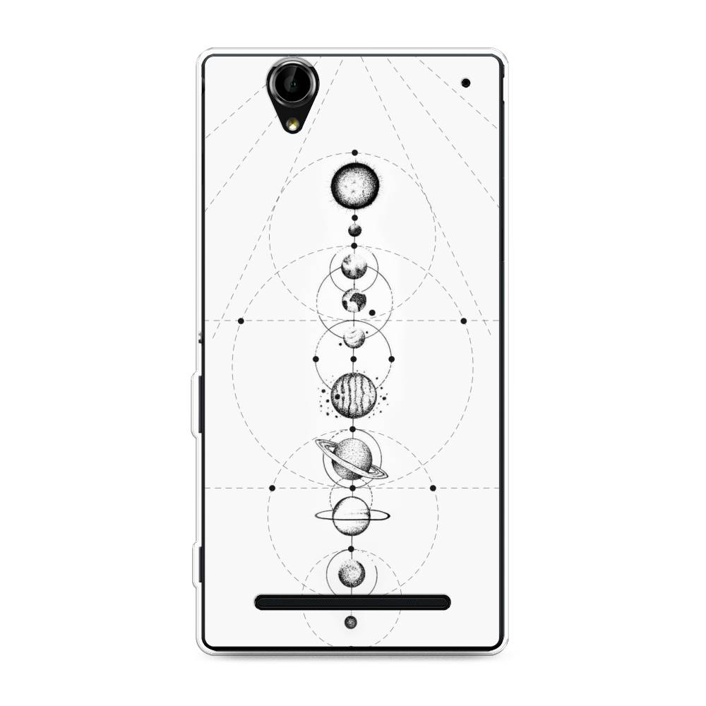 

Чехол на Sony Xperia T2 Ultra "Парад планет", Серый, 50950-2