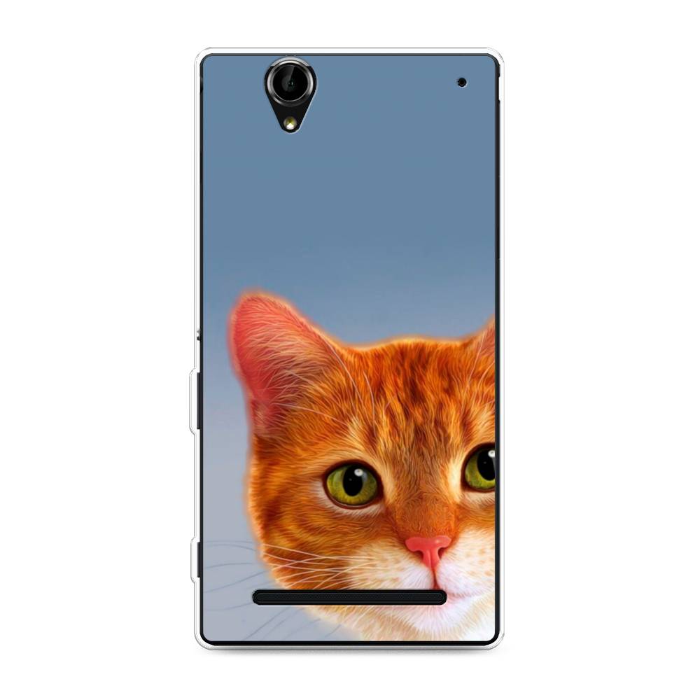 

Чехол на Sony Xperia T2 Ultra "Любопытный котик", Коричневый, 50950-1