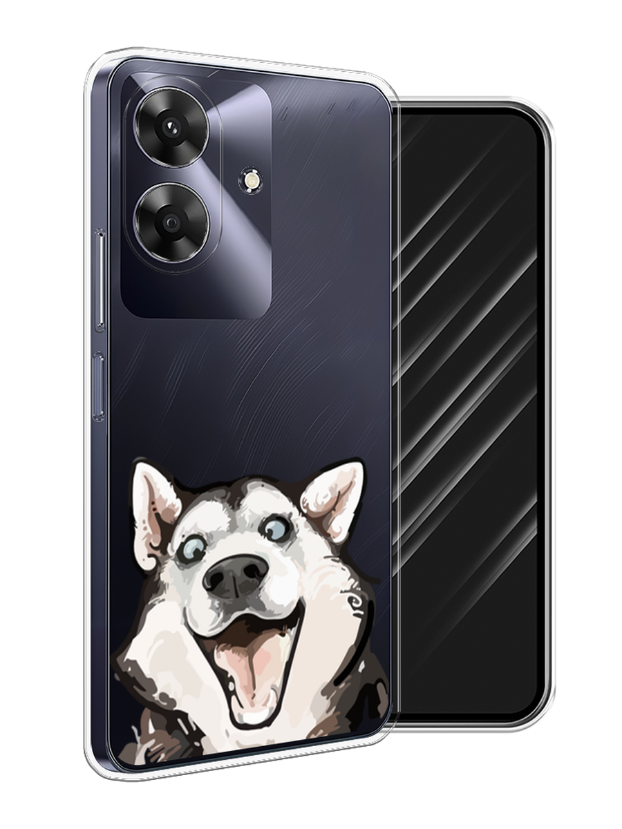 

Чехол Awog на Realme Note 60 "Радостный хаски", Белый;голубой;черный, 2518550-1
