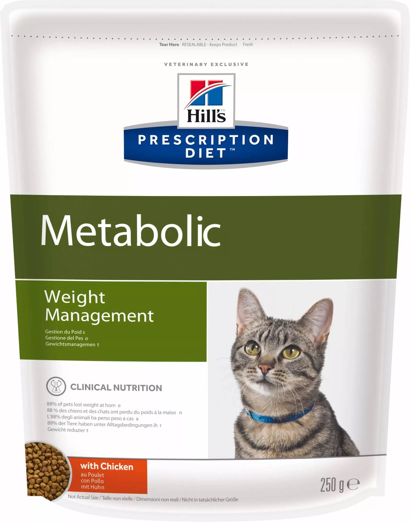 Сухой корм для кошек Hill's Prescription Diet Metabolic, диетический, курица, 0,25кг