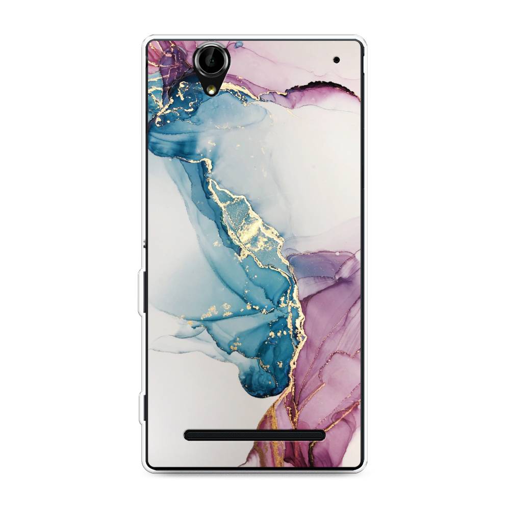 

Чехол на Sony Xperia T2 Ultra "Розовые разводы рисунок", 50950-3