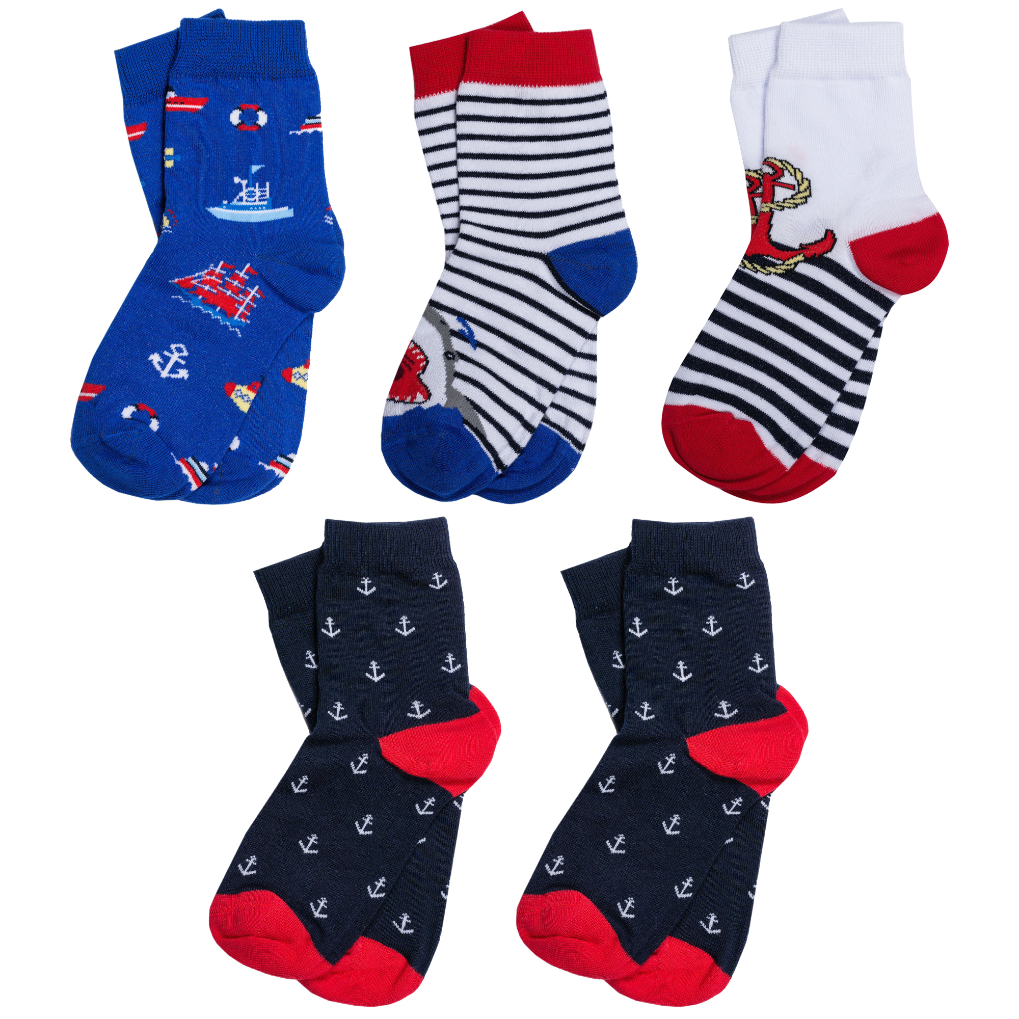 

Носки детские Rusocks 5-Д-43 цв. белый; синий; красный р. 14-16, 5-Д-43