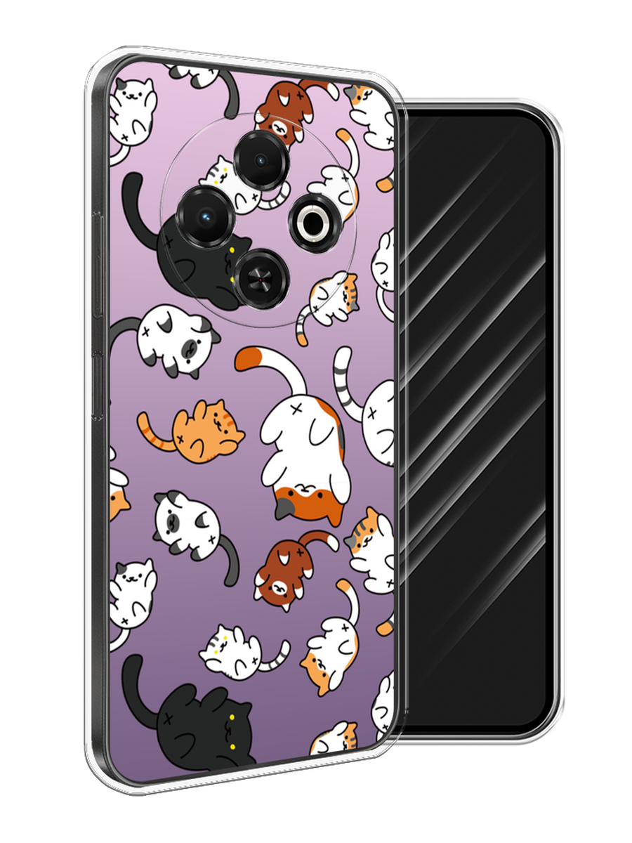 

Чехол Awog на Tecno Spark 30C "Котопад", Фиолетовый;белый, 309250-1