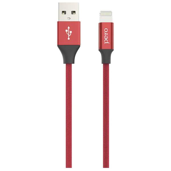 Кабель Pero DC-02 USB - Lightning, 2 А, 1 м, красный