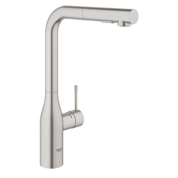 фото Смеситель для кухонной мойки grohe accent с выдвижным изливом, суперсталь (30432dc0)