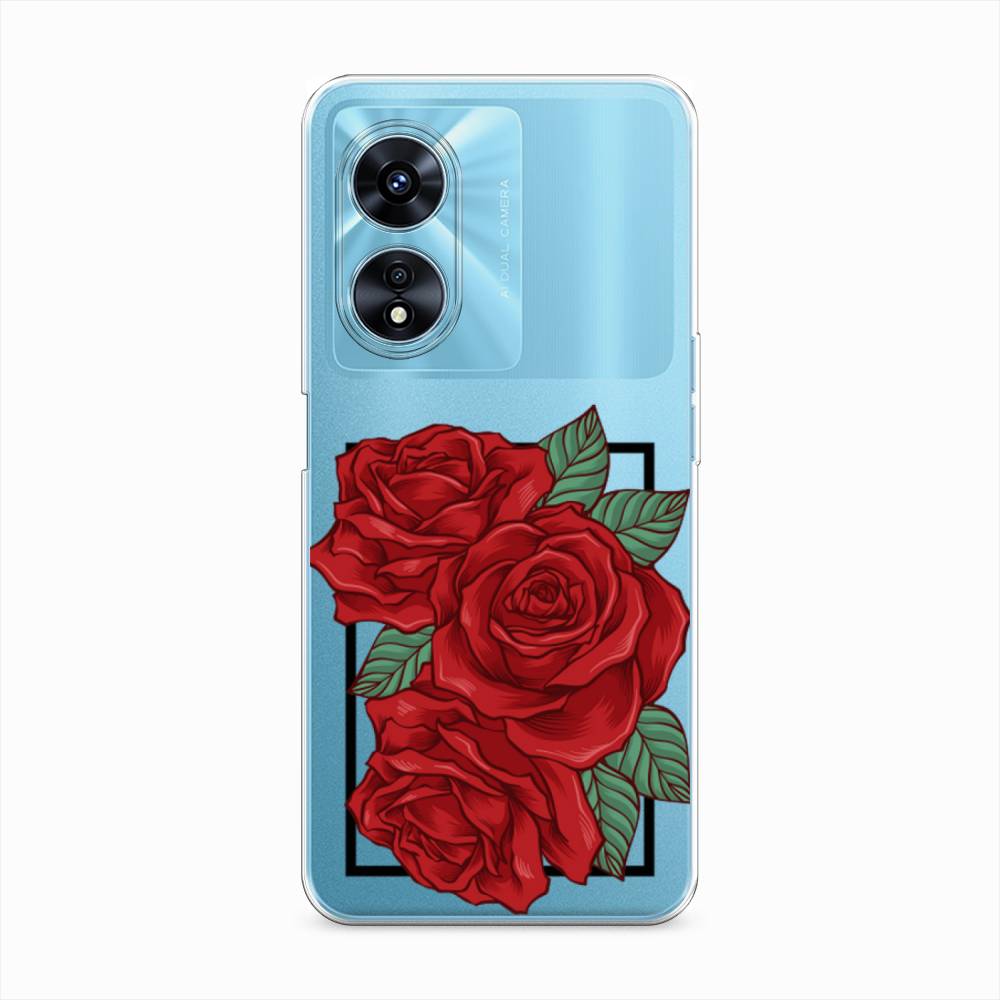 

Чехол на Oppo A97 "Три алые розы", Красный, 2511050-2