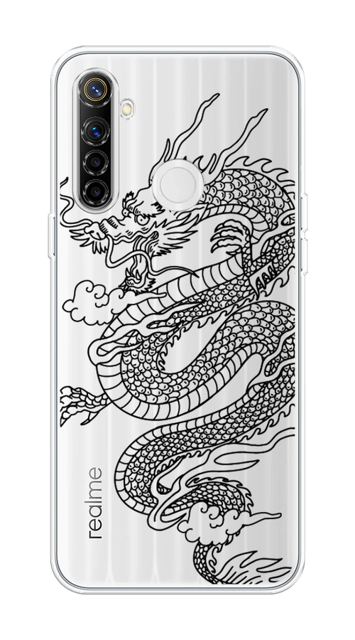 

Чехол на Realme 6i "Большой китайский дракон", Черный;серый, 252950-1