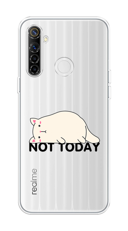 

Чехол на Realme 6i "Cat not today", Белый;розовый;черный, 252950-1