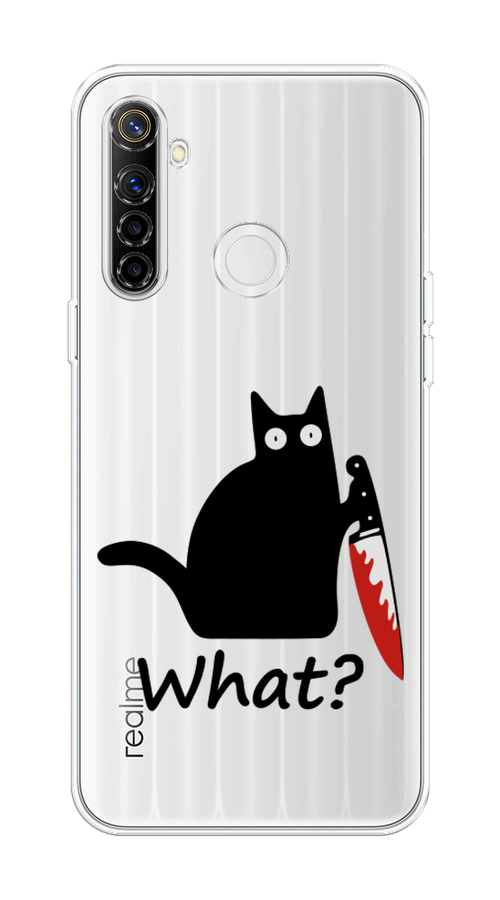 

Чехол на Realme 6i "Котик с ножом", Черный;красный, 252950-6