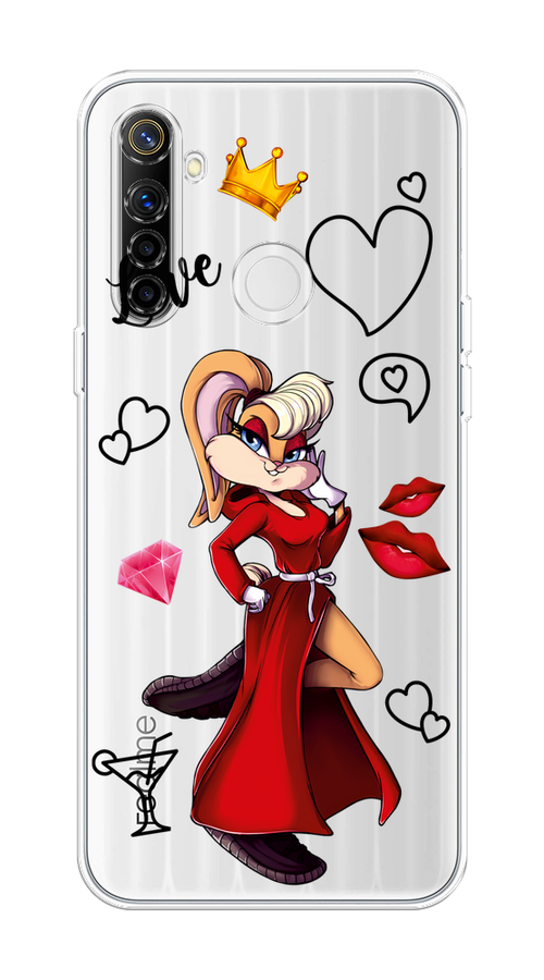 

Чехол на Realme 6i "Rich Lola Bunny", Красный;бежевый;оранжевый, 252950-6