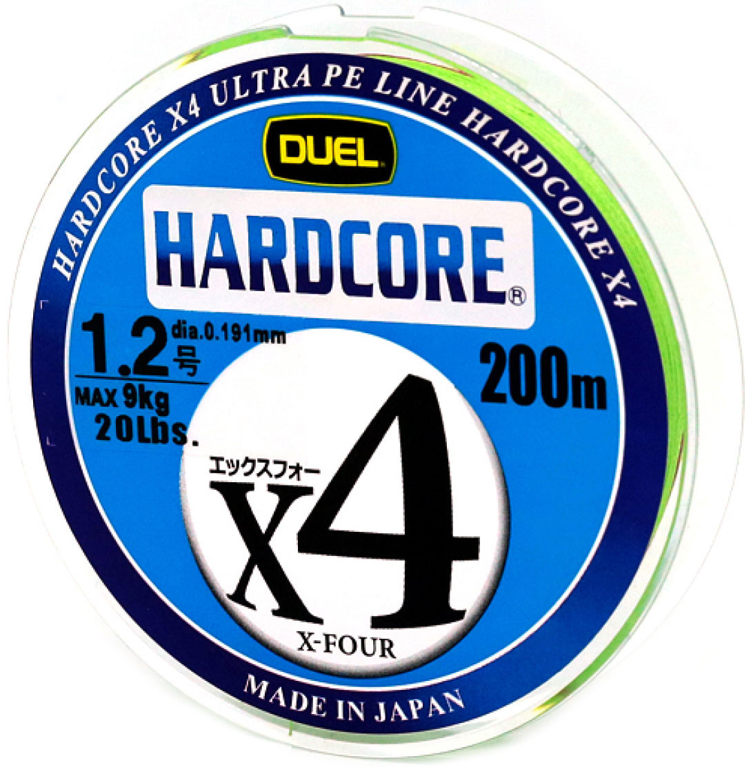 Шнур плетеный Duel PE Hardcore X4 150m MilkyGreen (#0.6/(0.132mm)/5.4kg)