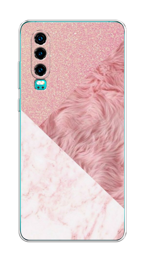 

Чехол на Huawei P30 "Текстурные треугольники", Розовый;белый, 68550-1