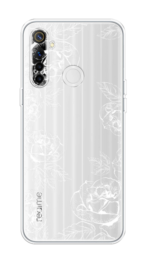 

Чехол на Realme 6i "Розы графика", Черный;серый, 252950-2
