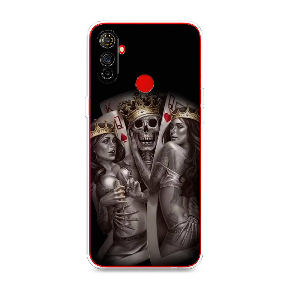 

Чехол на Realme C3 "Карты король и королевы", Серый;желтый, 253050-6
