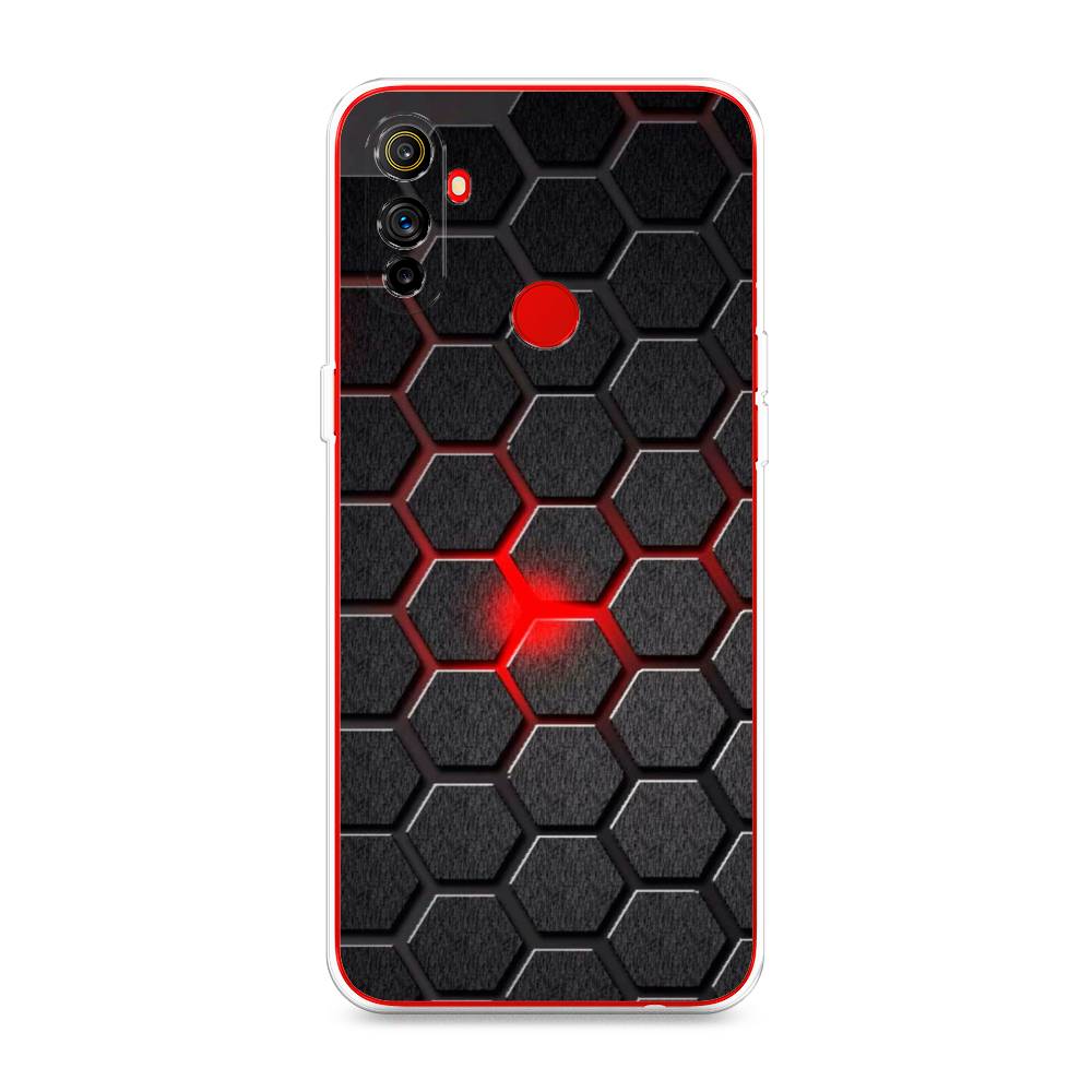 

Чехол на Realme C3 "Соты красные", Красный;черный;серый, 253050-3