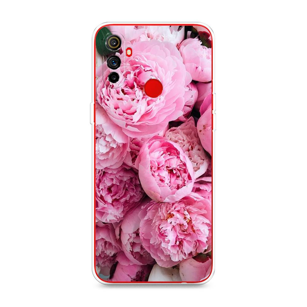 

Чехол на Realme C3 "Розовые пионы", Бежевый;розовый, 253050-2